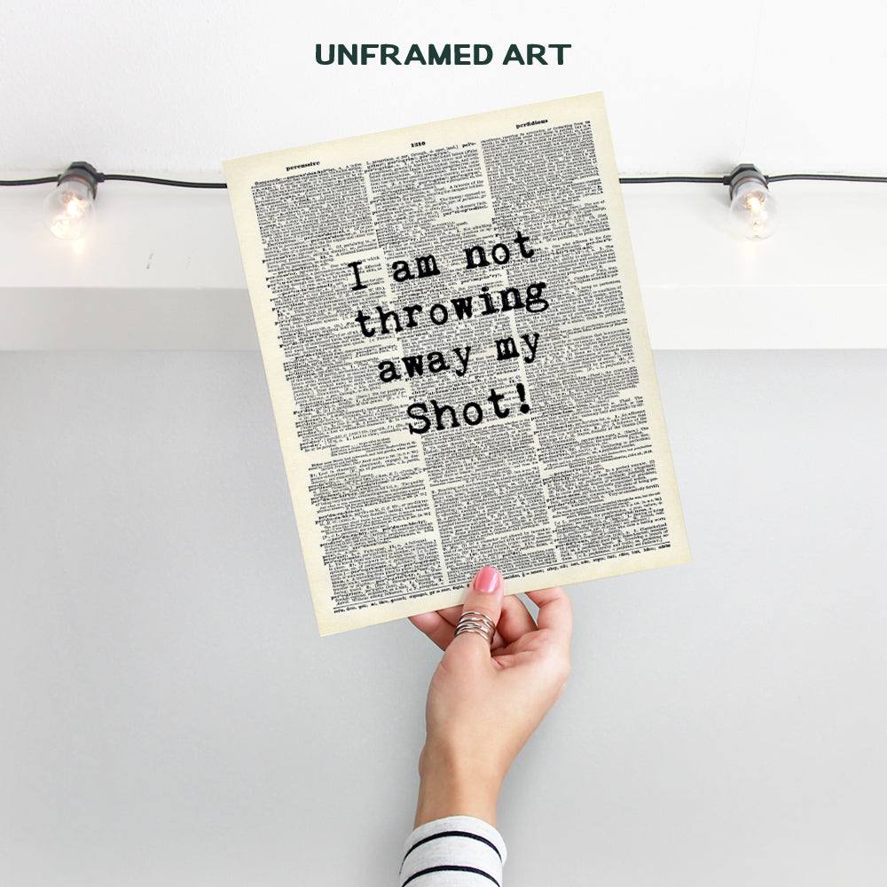 Poster, 8x10 Quote - Inspirational Wall Art Decor - Motivational Home Decoration for Bedroom, Office, Living Room - Gift for History Fans - Upcycled Dictionary Print - 8x10 Unframed print