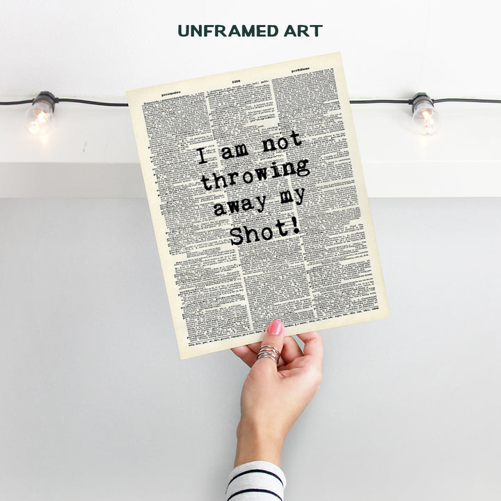 Poster, 8x10 Quote - Inspirational Wall Art Decor - Motivational Home Decoration for Bedroom, Office, Living Room - Gift for History Fans - Upcycled Dictionary Print - 8x10 Unframed print