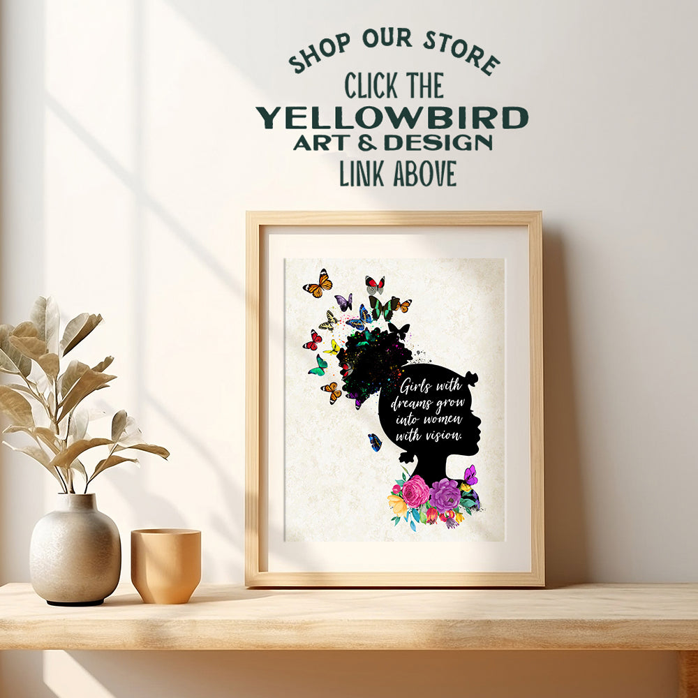 Black Girl Motivational Wall Art 11x14 - African American Art Print - Inspirational Quotes Poster - Kids Room, Little Girls Bedroom Decor - Teen Girls Room Wall Art - Daughter Gifts - Positive Sayings