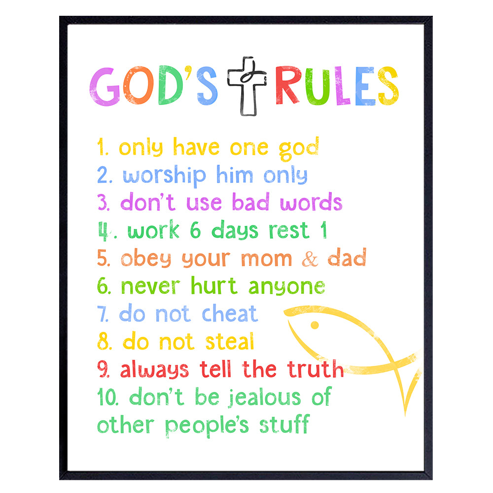 Religious Scripture Wall Art - Bible Verse Kids Poster - Christian Nursery Decor - Kids Room Wall Art - Pastel Colors Poster - Faith, Religion Art - Child's Room Decor - God's Word - Unframed