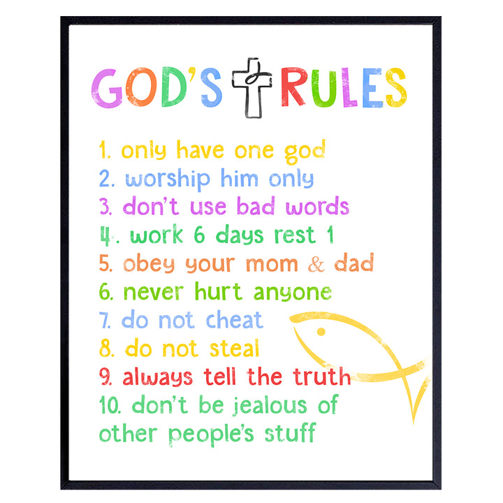 Religious Scripture Wall Art - Bible Verse Kids Poster - Christian Nursery Decor - Kids Room Wall Art - Pastel Colors Poster - Faith, Religion Art - Child's Room Decor - God's Word - Unframed