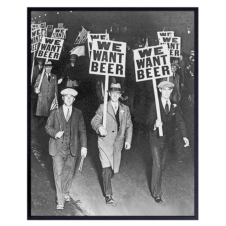 Vintage Prohibition Beer Poster - Unique Wall Art Decor for Home, Bar, Cafe - Funny Saying Retro Art Print - Bar Room Decor - Vintage Decorations - Bar Art - Retro Decor - Funny Saying