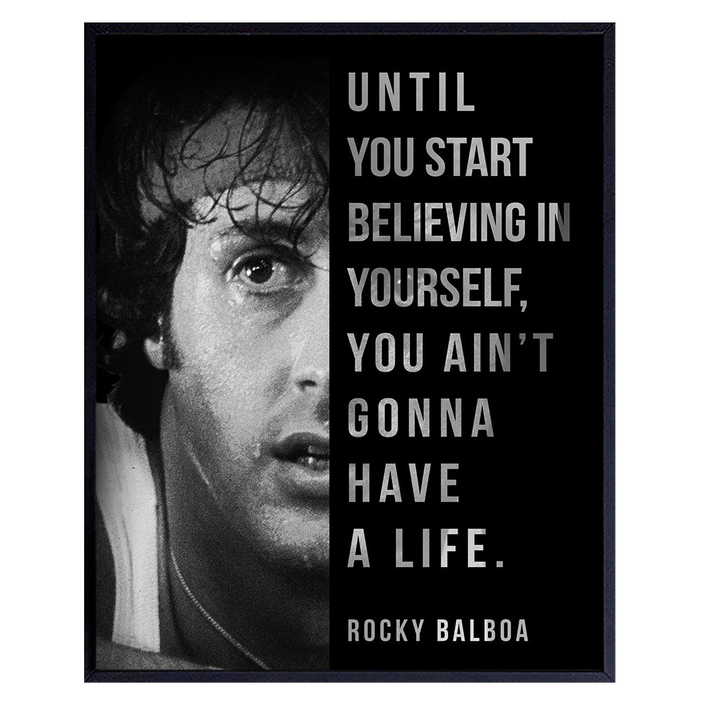 Rocky Poster -8x10 Motivational Wall Art - Inspirational Quotes Decor - Positive Uplifting Gift - Men, Teens, Boys, Sports, Boxing Fan, Entrepreneur - Dorm, Home Office, Bedroom, Living Room