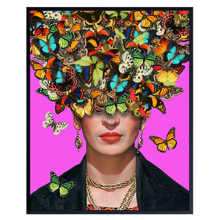 Wall Art - Poster - Cute Chic Butterfly Wall Art - Bedroom, Office, Living Room Decor - Gift for Women, Artists - 8x10 UNFRAMED Picture Print