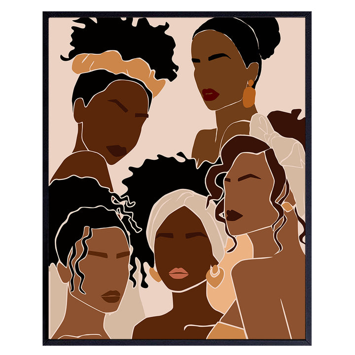 Black African American Wall Art & Decor - Black Wall Art - African American Women Wall Art - Black Women Gifts - African Wall Art - Black Culture - Latina - Hispanic - Afro Wall Art