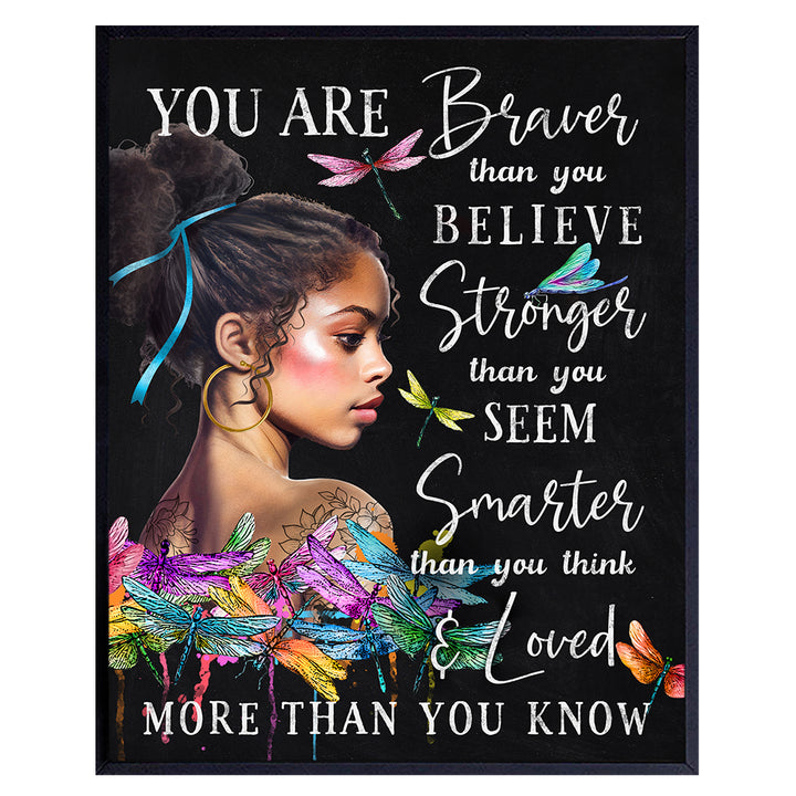 Inspirational African American Girl Art - Black Girl Magic Wall Art - Positive Quotes Motivational poster - African American Women Bedroom Decor - African Americans - Boho-chic African American Art