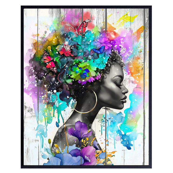 African-American art Black Art - Black Girl Magic Abstract Wall Decor - African American Wall Art - Shabby chic Modern Home Decor - Farmhouse Black Wall Art Aesthetic Bedroom Decor for Black women