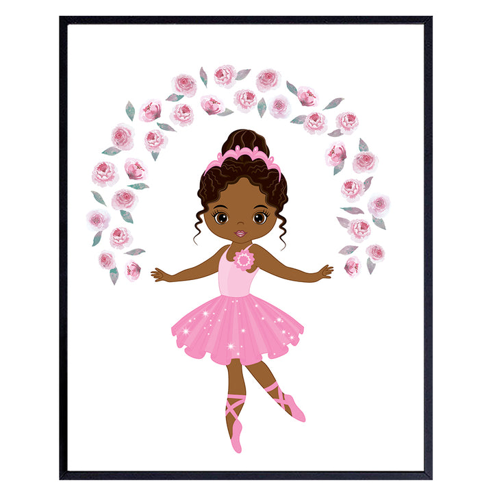 African American Wall Decor - African American Girls - Black Girl Gifts - African American Girl Gifts - Black Wall Art - Black Culture - Afro Wall Art - Ballerina Wall Decor - Little Girls Room Decor