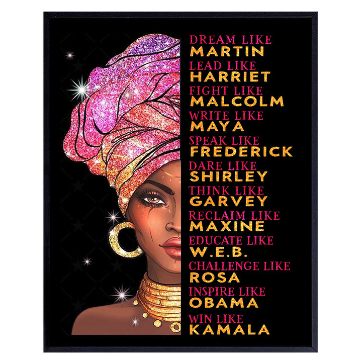 Inspirational Black Art - African American Women, Girls - African American Wall Art - Encouraging Wall Decor - Motivational Encouragement Gifts - Uplifting Inspiring Wall Decor - Positive Affirmations