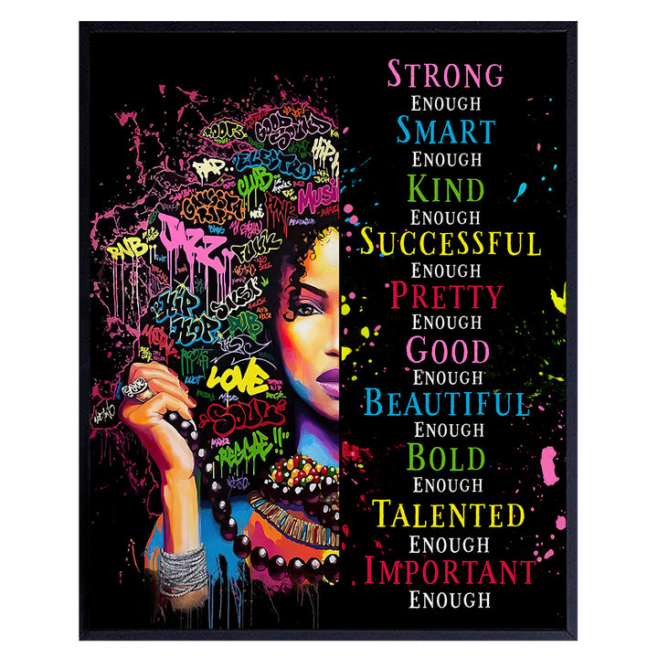 Black Wall Art Motivational Poster - African American Wall Art - African American Women, African American Woman, Black Women, Black Woman - Inspirational Wall Decor - Affirmation Wall Decor