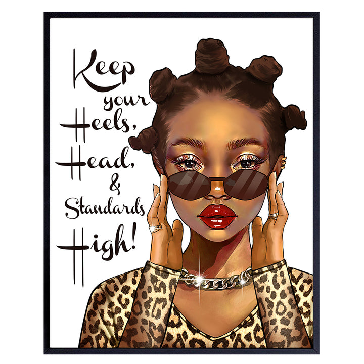 Black women Inspirational Wall Art & Decor - African Americans Inspiration Motivational poster - Black Art - African American Wall Art - Black Girl Magic - Positive Quotes Wall Decor Poster - UNFRAMED