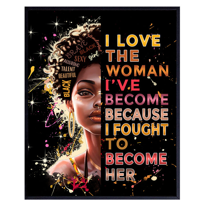 African Americans Motivational poster - Black women Inspirational Quotes Wall Art- Motivation Saying Quotation - Afro Black pride Wall Art & Decor - Women's empowerment Positive Quotes Wall decor 8x10