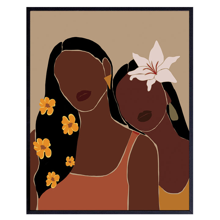 Minimalist Boho Wall Decor - Black Woman Wall Art - African American Wall Art - Black Wall Art - Hispanic Latina - Black Culture - Afro-American Wall Art - Black Girl Gifts - African American Women