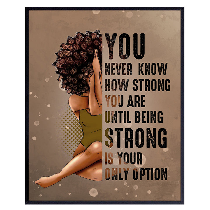 Wall Art Black Women - African American Gifts for Women - Black American Wall Decor - Inspiring Wall Art - Inspiration Women’s empowerment Motivational Posters - Yellowbird Art & Design UNFRAMED