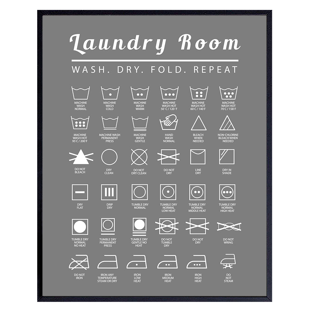 Laundry Room Wall Art Print - Typography Home Decor - Makes a Thoughtful Gift for Women, Men- 8x10 Photo - Unframed