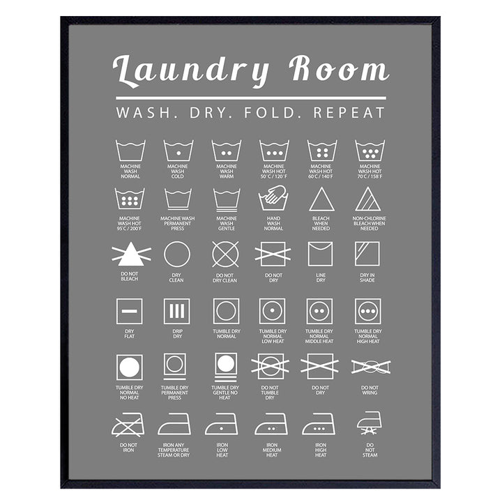 Laundry Room Wall Art Print - Typography Home Decor - Makes a Thoughtful Gift for Women, Men- 8x10 Photo - Unframed