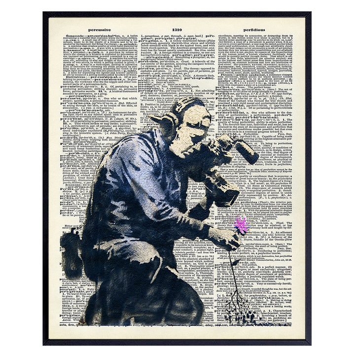 Banksy Wall Art Decor - Original 8x10 Poster for Bedroom, Living Room, Office, Bathroom, Dorm - Cool Unique Gift for Environmentalist, Men, Women, Teens - UNFRAMED Picture Print