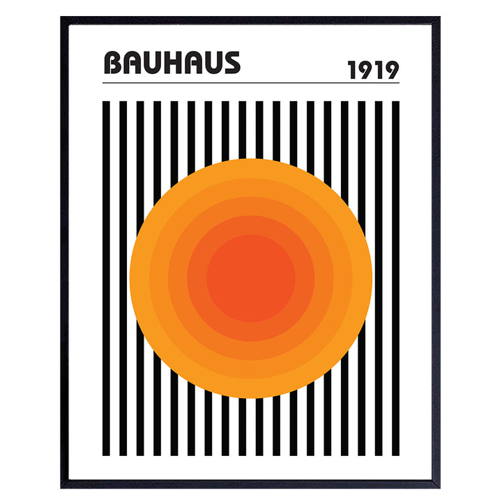 Mid-century modern Bauhaus Art - Burnt Orange Geometric Wall Decor Living room - Retro Vintage Minimalist Wall Art - Abstract Art Home Decor Bedroom Wall Decor - Gallery Style Line art Bauhaus Poster