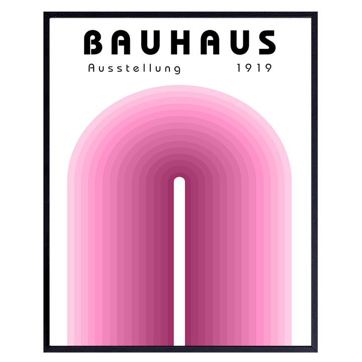 Bauhaus Art Geometric Wall Decor - Minimalism Style Gallery Wall Art - Mid-century modern Abstract Wall Art - Pink Mid Century Modern Vintage Retro Wall Decor - Minimalist Aesthetic Bauhaus Wall Art