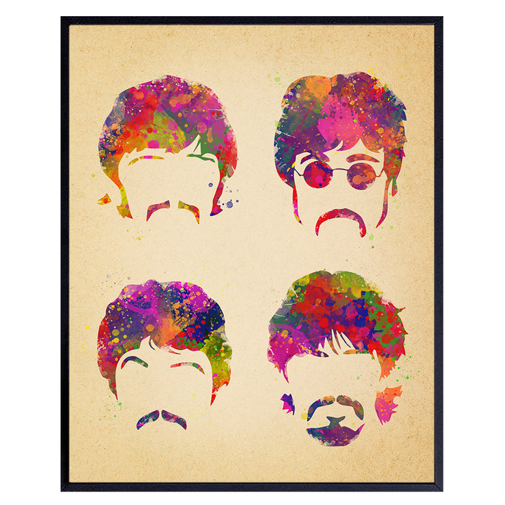 8x10 Beatles Poster, Wall Art - Wall Decor, Great Gift for Paul McCartney, John Lennon, Ringo Starr, George Harrison, 60s Music Fans