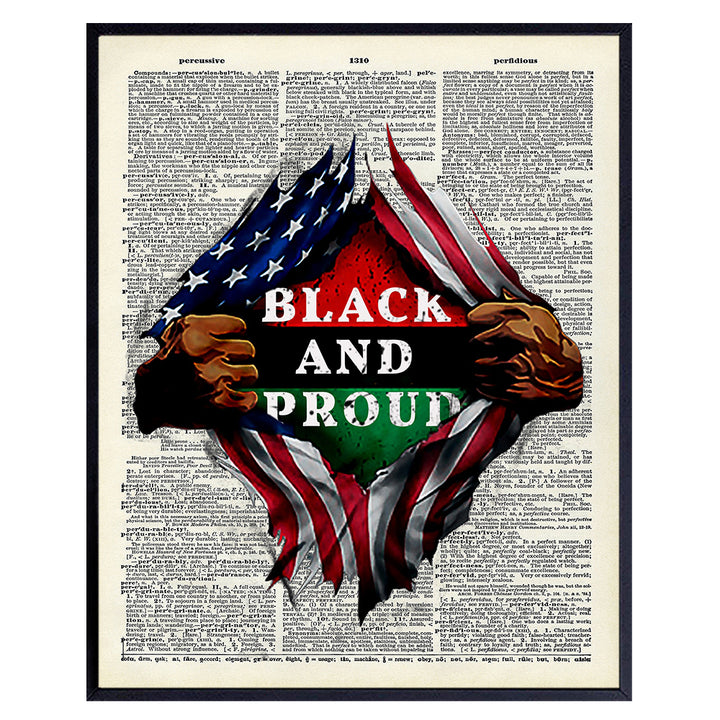 Black Pride, African American Dictionary Wall Art - 8x10 Photo Poster - Patriotic Gift for Black History Month, Martin Luther King, Malcolm X Fans - Black Lives Matter