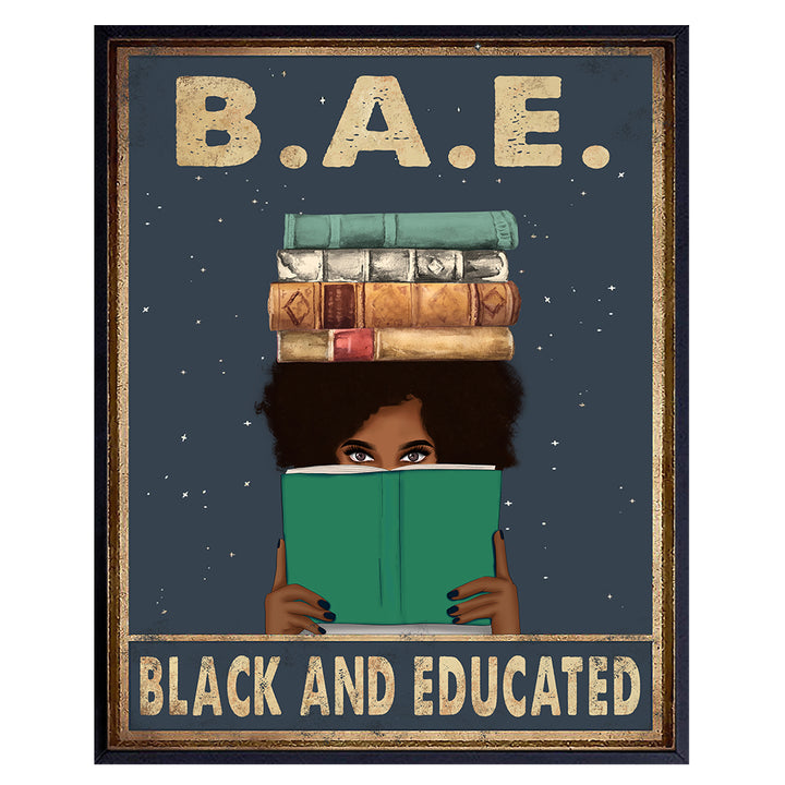 Black and Educated - Black Wall Art - African American Wall Art - Black Woman Poster - African American Women, African American Woman, Black Women - African American Girl - Classroom Decorations