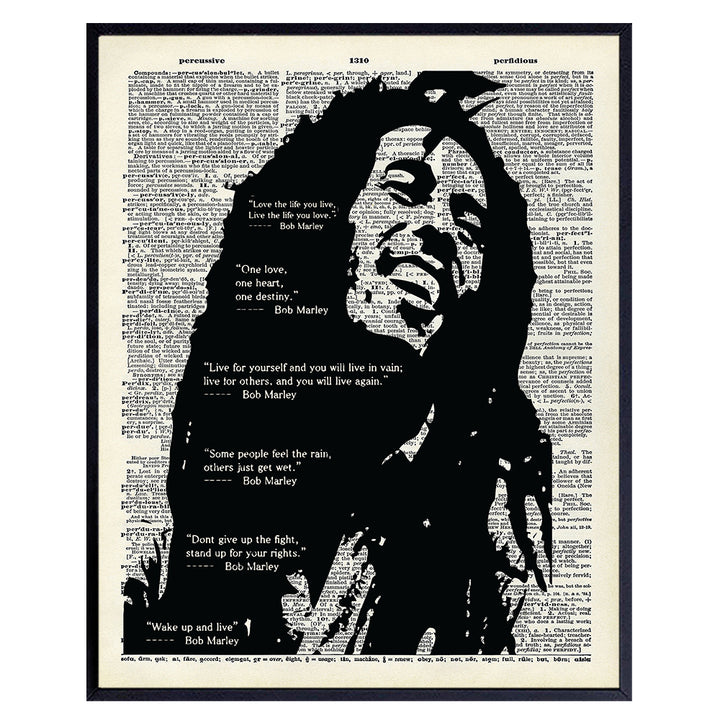 Reggae Music Quotes Dictionary Wall Art Print - Vintage Home Decor for Living Room, Bedroom, Dorm Room, Den, Man Cave - Perfect Gift for Reggae Fans - 8x10 Photo - Unframed