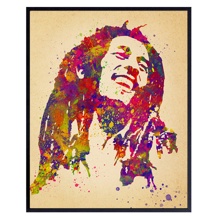 Reggae Music Poster - 8x10 Wall Art, Home Decor for Bedroom, Dorm, Living Room, Apartment - Unique Gift for Reggae Music Fan, Jamaican, Musician - UNFRAMED Picture Print