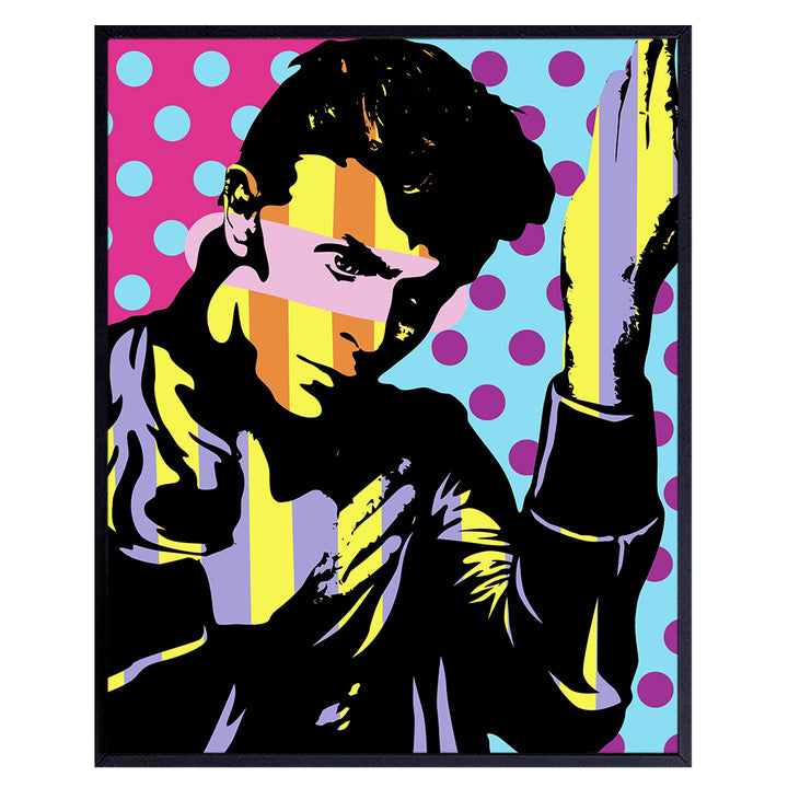 David Bowie Poster - 8x10 Wall Art, Wall Decor - Home Decoration for Bedroom, Living Room, Apartment - Cool Unique Gift for 80s Music, Ziggy Stardust Fan - Andy Warhol Style Pop Art Picture - UNFRAMED