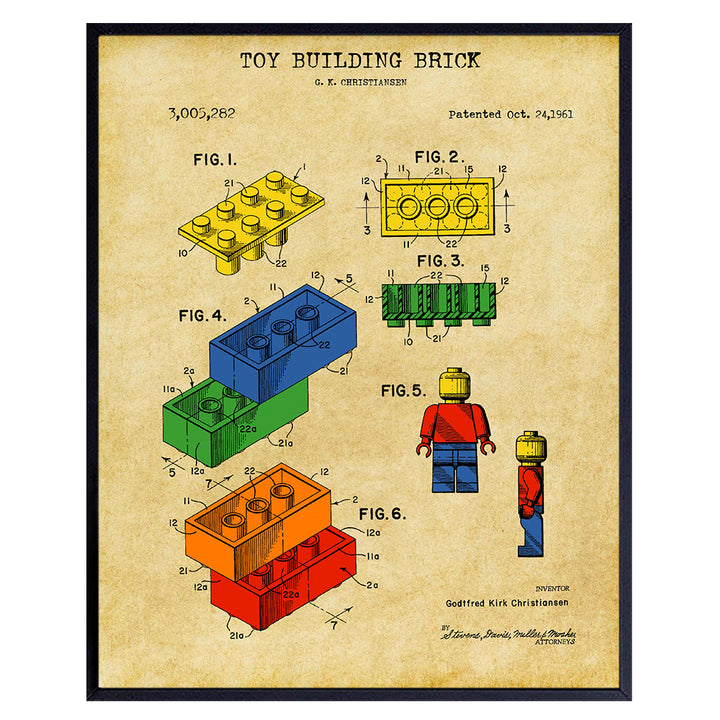 Toy Figure Patent Unframed Wall Art Print - Perfect Gift For Boys and Girls Rooms - Great For Home Decor - Ready to Frame (8X10) Vintage Photo