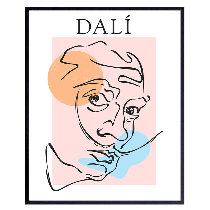 Salvador Dali Minimalist Wall Art & Decor - Salvador Dali Prints - Surrealism Wall Art - Aesthetic Room Decor - Gallery Wall Art - Museum Poster - Line Art Picture - The Impressionists