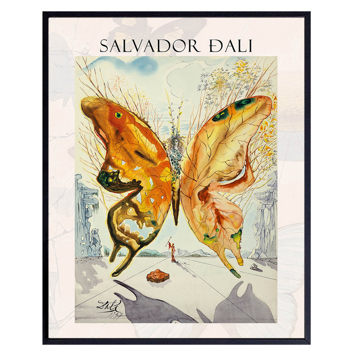 Salvador Dali Wall Art & Decor Print - Gallery Wall Art - Museum Poster - Modern Surrealism Wall Art - Contemporary Wall Art - Butterfly Picture - Living Room, Bedroom - Women, Men, Housewarming Gift