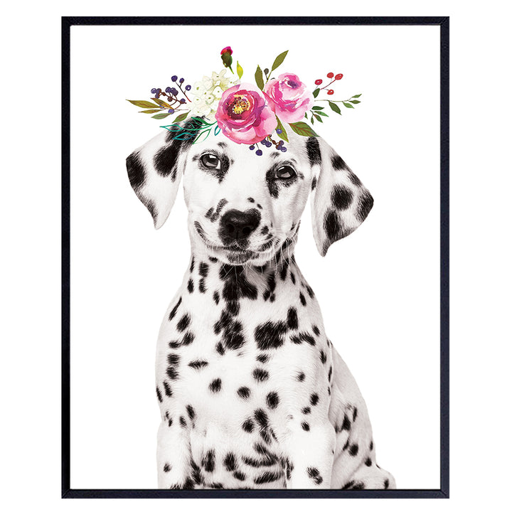 Dog Wall Decor - Cute Dog Wall Art - Dalmatian Puppy Wall Decor - Dog Gifts for Women - Toddler Little Girls Bedroom Decor - Baby Girl Room - Baby Girl Nursery - Bedroom Decor for Women