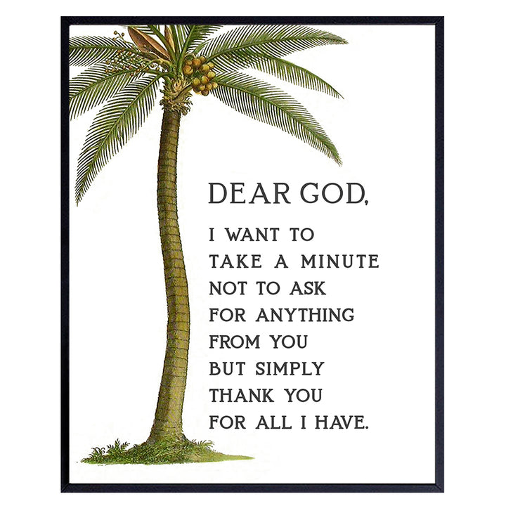 God Wall Decor - Religious Art Print - Religious Gifts for Women - Christian Gifts for Women - Catholic Gifts for Women - Prayer Wall Decor - Palm Tree Decor - Tropical Wall Decor - Grateful Heart