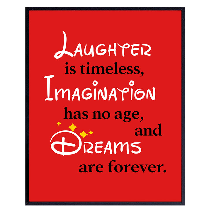 Laughter Quote Wall Art Decor - 8x10 Inspirational Home decoration for Boy, Girl, Kids Bedroom, Office, Living Room - Gift for Women, Men, World Fans- UNFRAMED Poster print