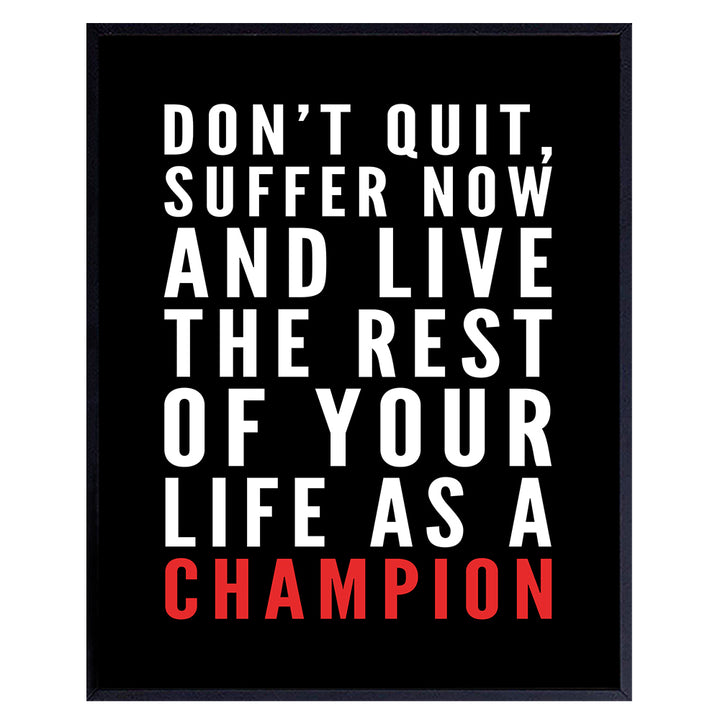 Motivational Quote Wall Art, Home Decor - Gift for Entrepreneur, Coach, Trainer, Boxing Fans - Inspirational Poster, Print - Unique Room Decorations for Office, Gym, Kids Room - 8x10 Unframed