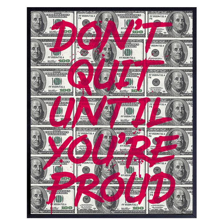 Motivational Wall Art Posters, 8x10 - Entrepreneur Wall Art - Inspirational Quotes - Home Office Wall Decor - Office Wall Art - Positive Quotes - Encouraging Sayings for Wall Decor - Don't Quit