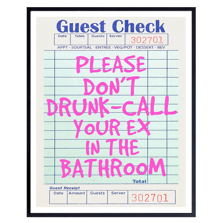 Preppy Bathroom Wall Art for Women - funny Trendy Guest Bath Wall Decor - Pink Retro Modern Bathroom Accessories - Bathroom Pictures Restroom Sign - Cute small Bathroom Decor - Powder room Decorations