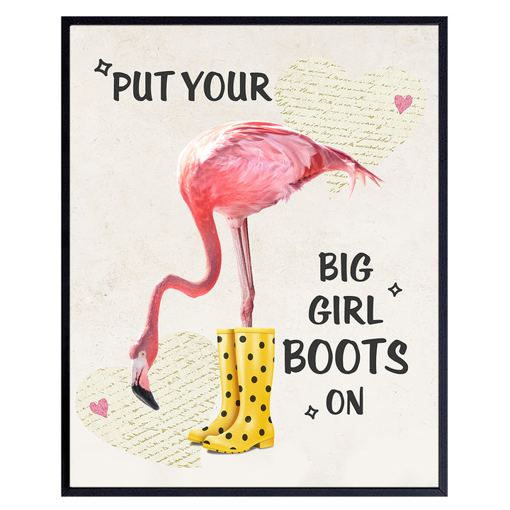 Motivational Gift for Women - Girls Room Decor or Wall Decor for Bathroom, Bedroom - Kids Wall Art, Room Decor, Home Decorations - Cute Chic Tropical Flamingo - Funny 8x10 Poster Picture Print