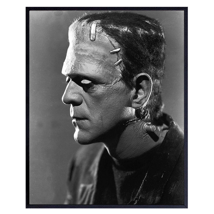 Frankenstein Poster - 8x10 Home Theater Decor - Gothic Home Decor for Men - Horror Movie Poster - Scary Movie - Man Cave Decor - Funny Teen Room Decor - Goth Room Decor - Monster Movie Wall Art