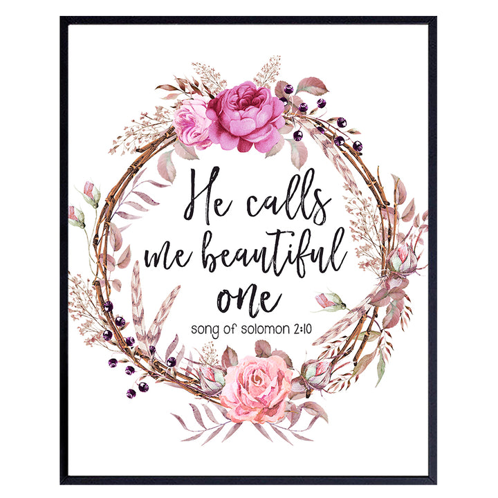 Inspirational Positive Quotes Christian Bible Verse Wall Decor - Religious Gift for Women, Girls, Teens - Blessed Scripture Wall Art for Bedroom, Living Room, Bathroom - 8x10 Motivational Poster