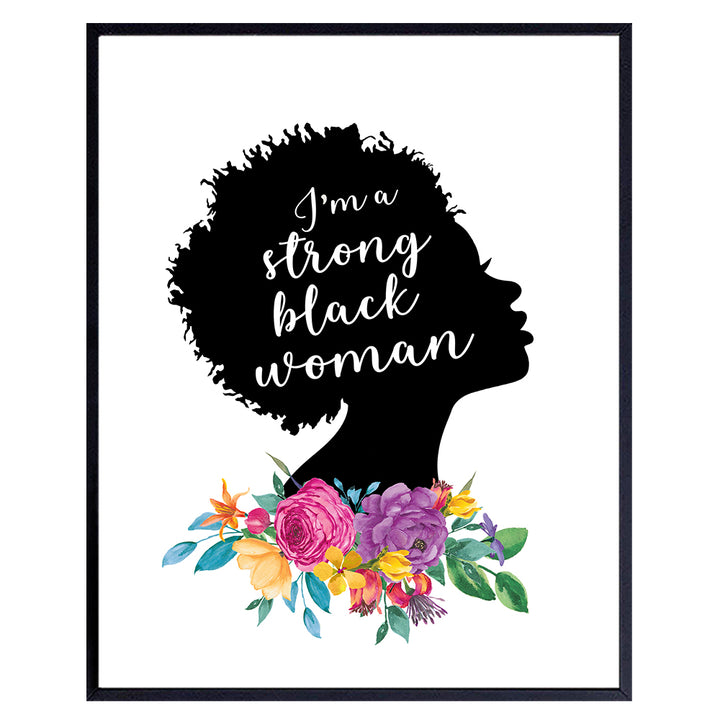 African American Wall Art - Inspirational Gift for Women, Her, Girls - Home Decor, Decoration for Living Room, Bedroom, Bathroom, Dorm - Gift for Black History Month - Cool 8x10 UNFRAMED Poster