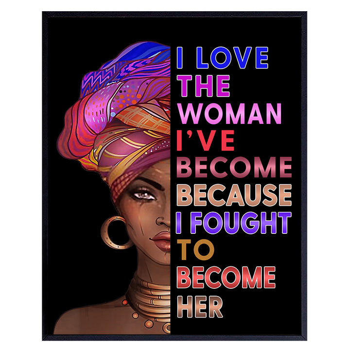 African American Afrocentric Wall Art Decor - Black Art - Motivational Wall Art - Positive Quotes Wall Decor - Encouragement Gifts for Women Girls - Inspirational Quotes - Motivational Posters Sayings