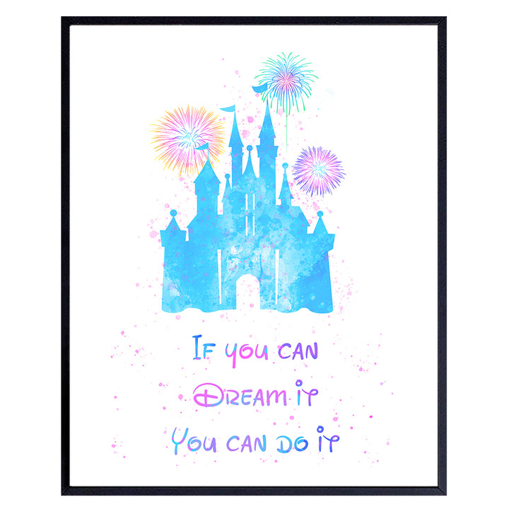 World Castle Inspirational Quote Wall Decor Set -Motivational Room Decoration Wall Art - Poster Print for Boy, Girl Kids Bedroom - Gift for Women and Fans - 8x10 Unframed print