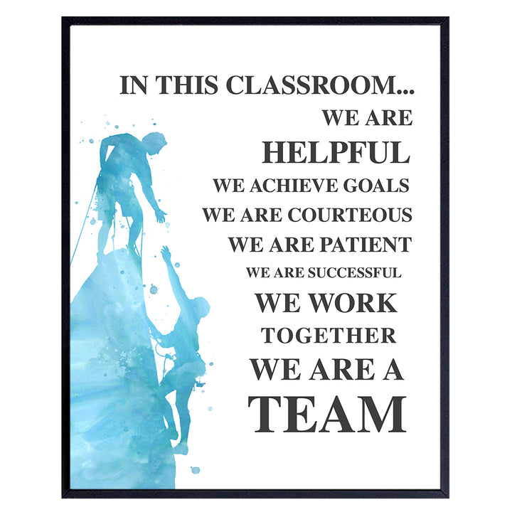 Motivational Art Quote - 8x10 Inspirational Wall Art - Unique Teamwork Poster for Class Decor, Classroom Decorations - Cool Gift for School Teachers - Unframed Leadership Picture