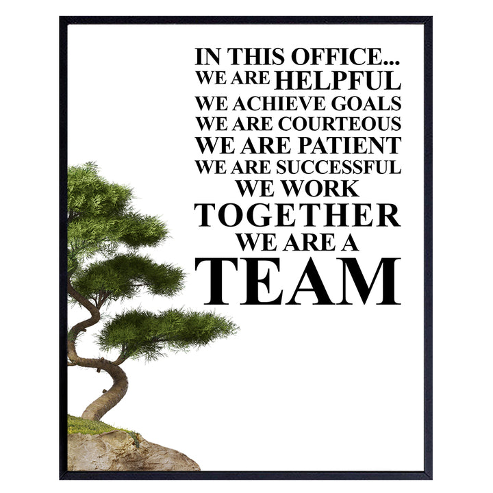 Motivational Home Office Wall Art & Decor - LARGE 11x14 - Motivational Posters - Inspirational Quotes - Success Wall Art - Team Teamwork Sayings Prints - Unique Gift for Boss, Manager