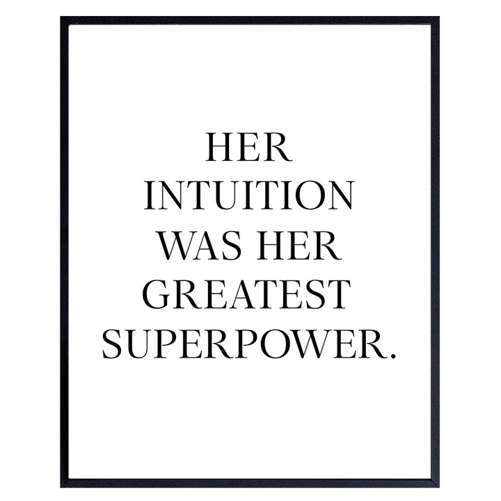 Motivational Wall Art Print Typography - Ready to Frame (8x10) Unframed Photo - Makes a Great Gift - Chic Home Decor - Intuition Superpower