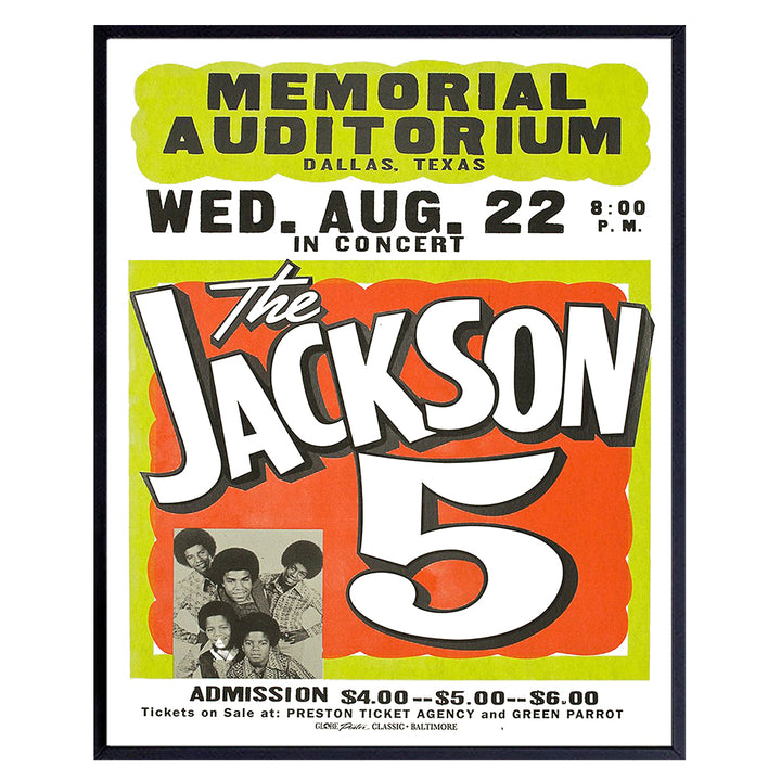 Michael Jackson Poster - Motown Black Music - Vintage Jackson 5 Concert Poster - African American Wall Art - Famous Black History - Black Culture - Black Art - Afro Wall Art - Music History Gifts