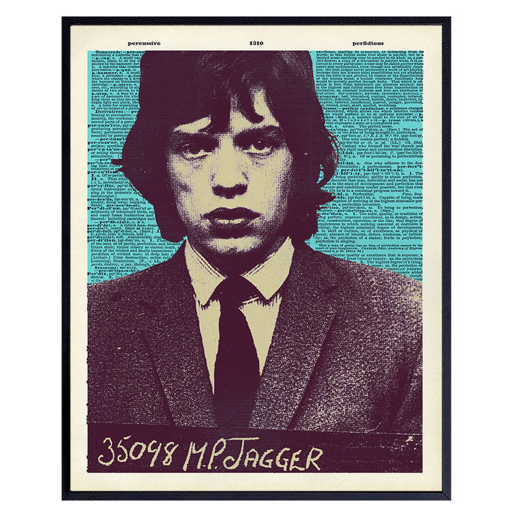 Modern Pop Art Mick Jagger Mugshot Home Decor Art Photo - 8x10 Andy Warhol Style Wall Decoration Poster Print - Unique Contemporary Gift for 60s, 70s, 80,s, Rock n Roll Music or Rolling Stones Fans