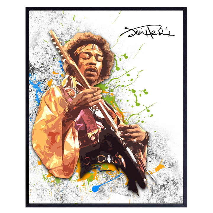 Jimi Hendrix Unframed Wall Art Print - Great Gift For Musicians, Guitarists and Rock n Roll Fans - Retro Chic Home Decor - Ready to Frame (8x10) Vintage Photo